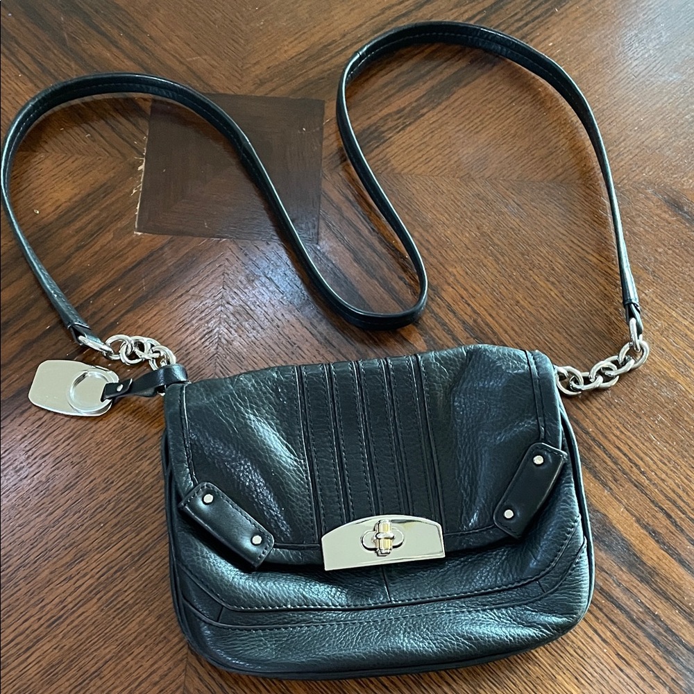 b. makowsky Leather Crossbody Bag with Silver Accents